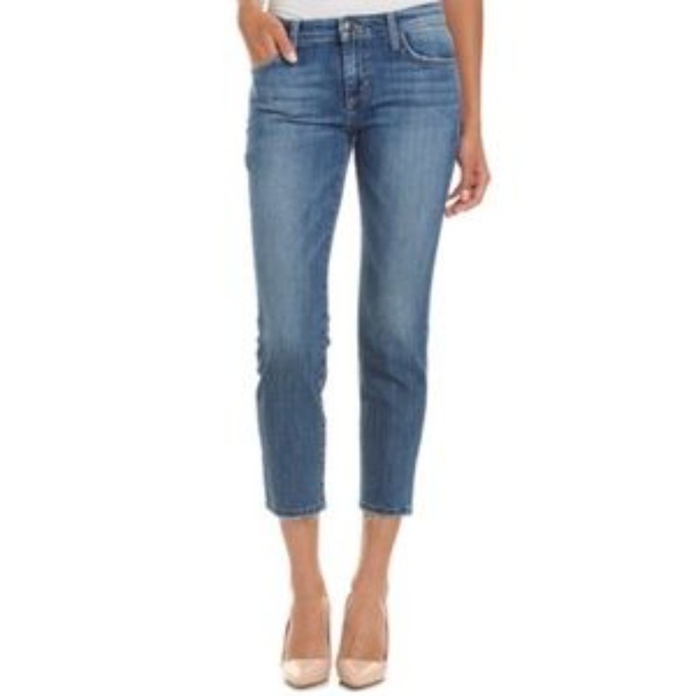JOE'S Wm MidRise Straight Ankle Raw Hem Jeans Sz26